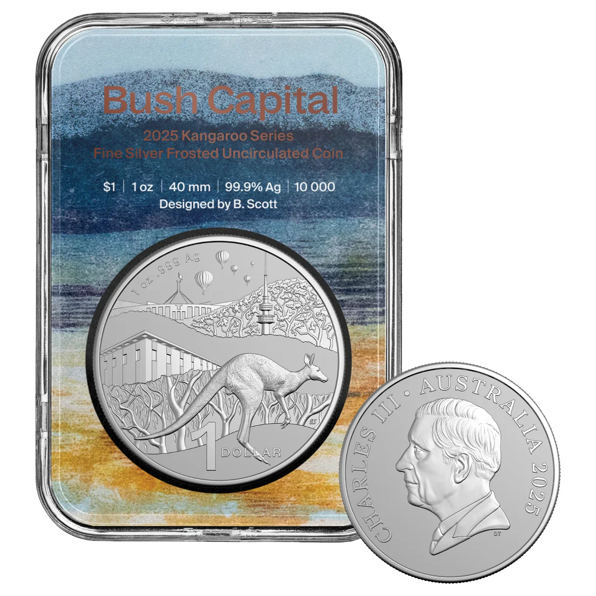 Australia Kangaroo 2025 $1 1oz Silver Frosted Uncirculated Coin - Image 2