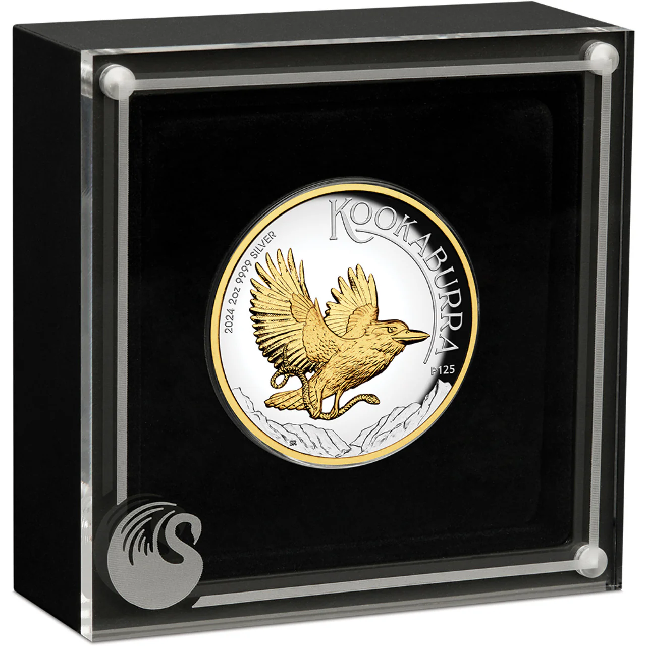 Australian Kookaburra 2024 2oz Silver Proof High Relief Gilded Coin - Image 3