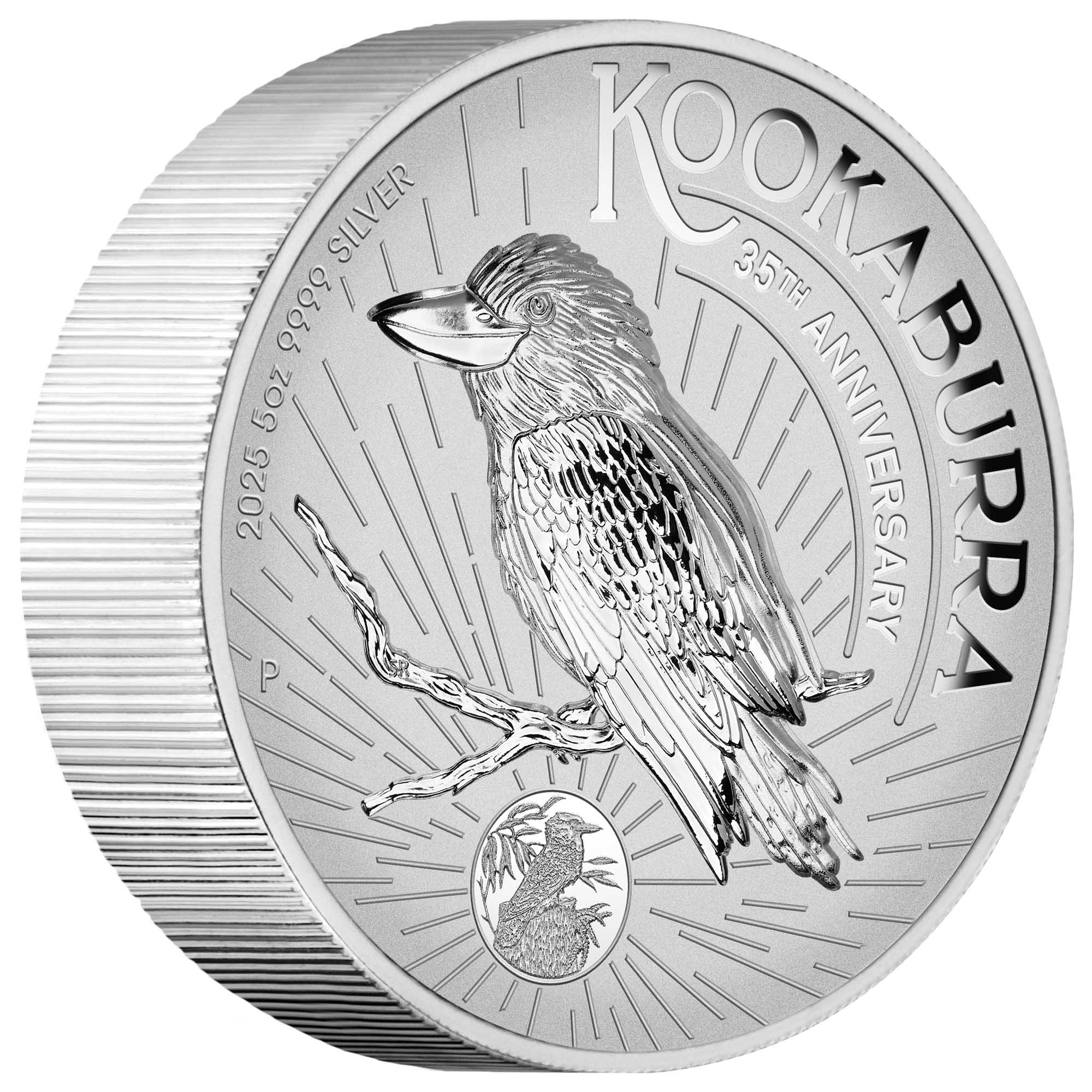 Australian Kookaburra 35th Anniversary 2025 5oz Silver Incused Coin