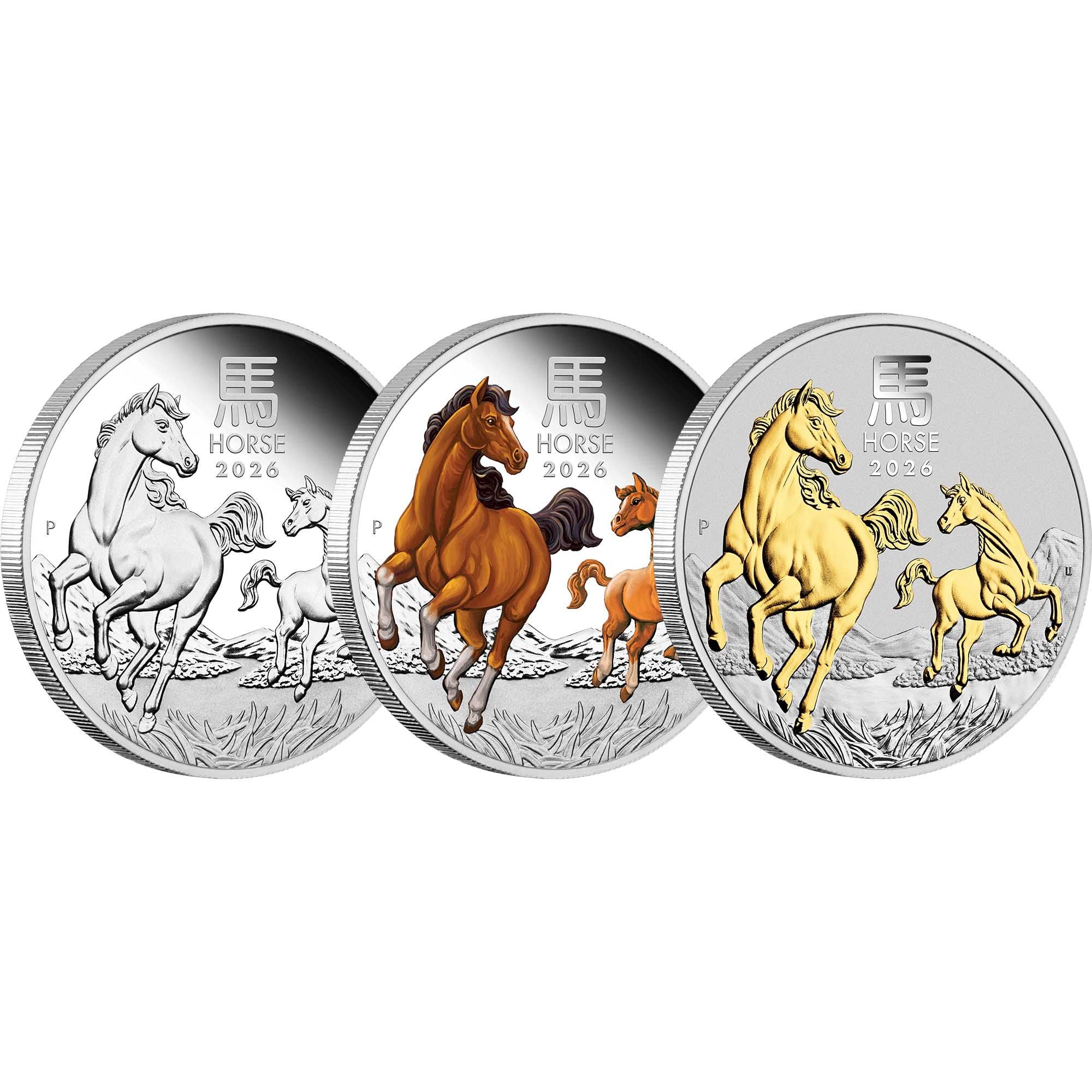 Australian Lunar Series III 2026 Year of the Horse 1oz Silver Trio - Image 2