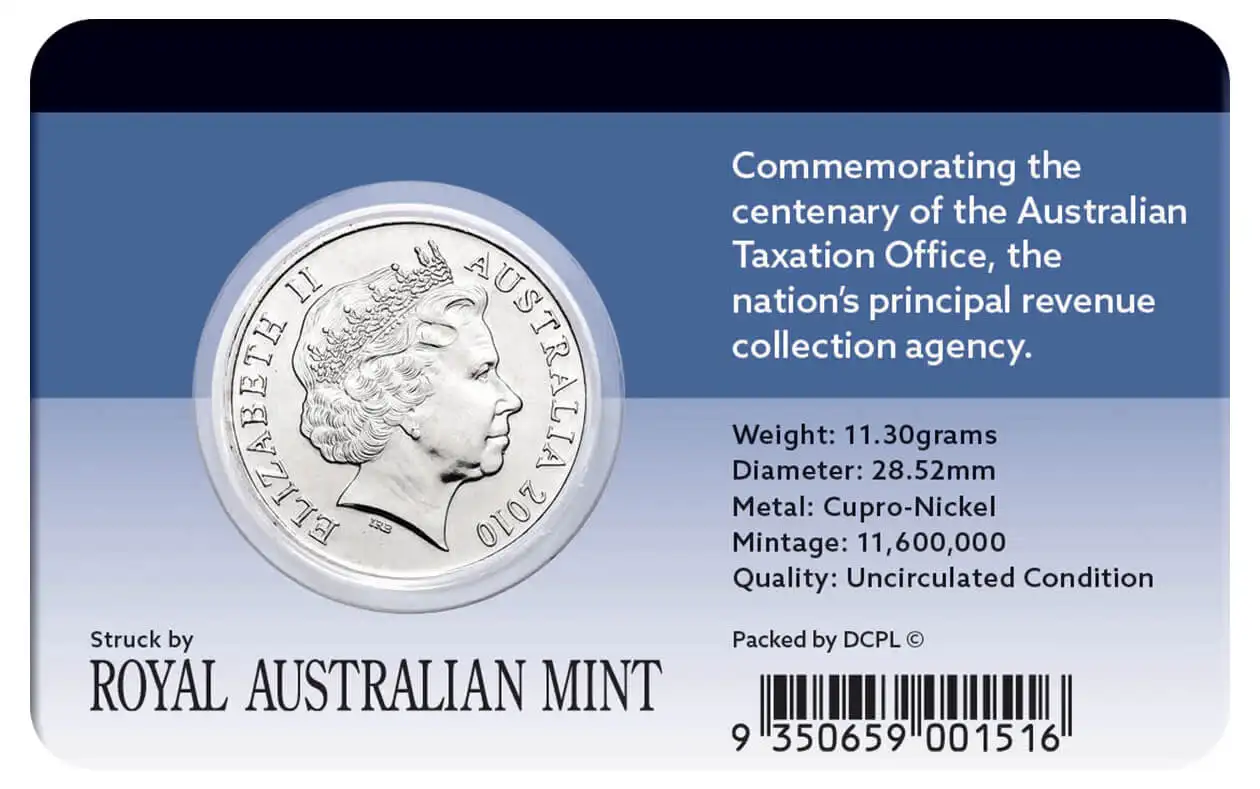 Australian Taxation Office Centenary 2010 20c Cu-Ni Coin Pack - Image 2