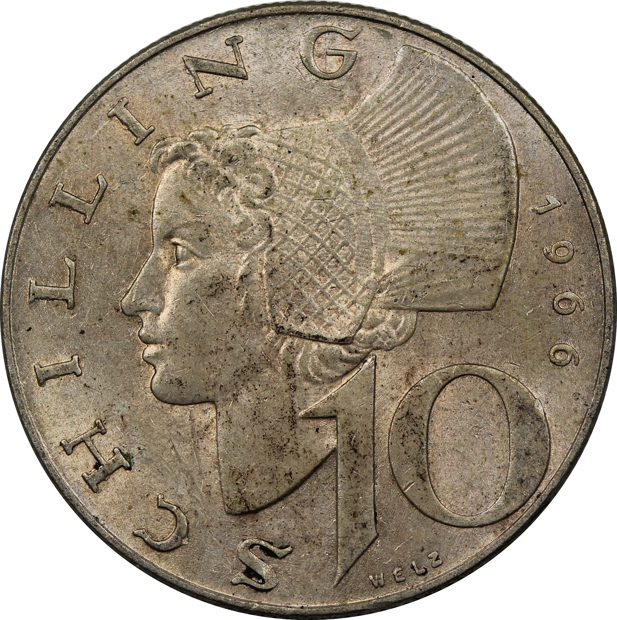Austria 1966 10 Schilling VF