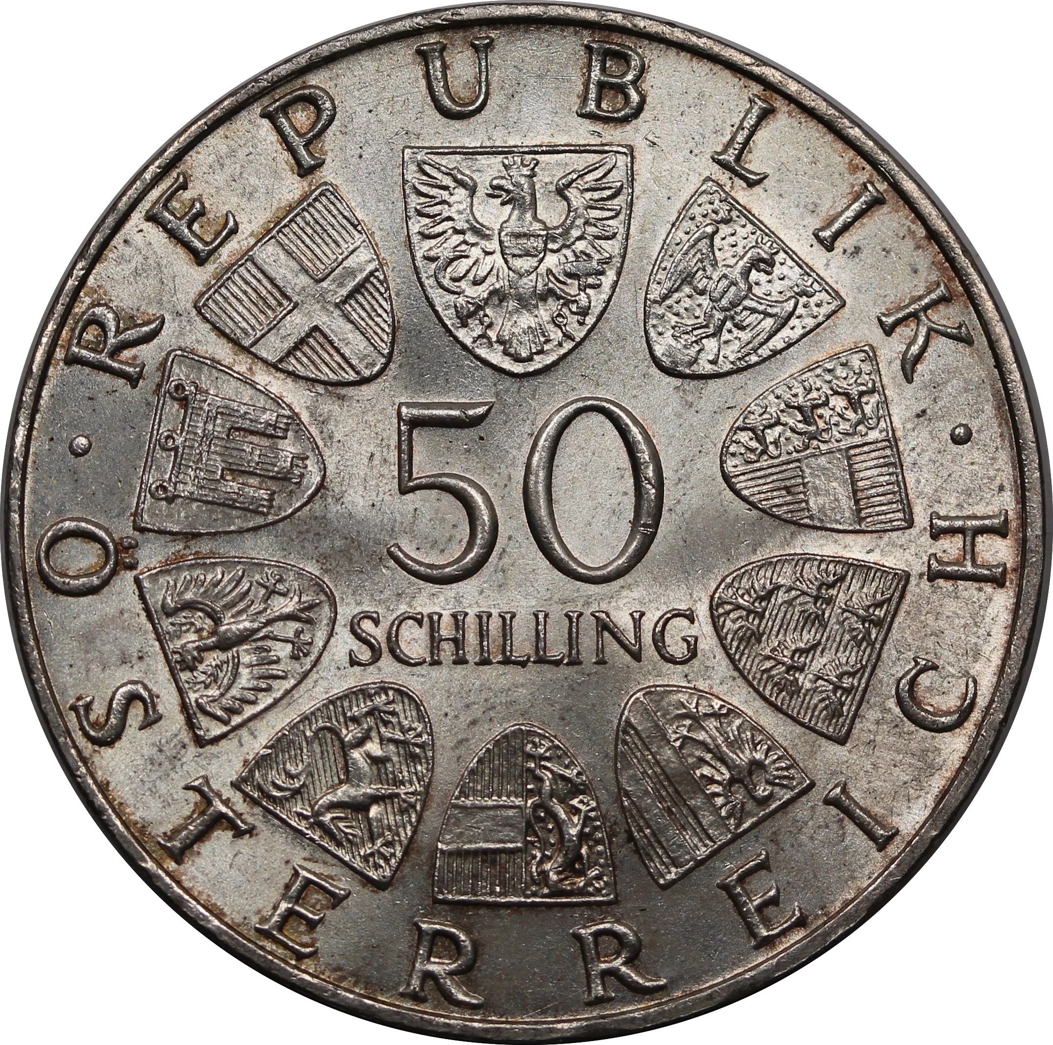 Austria 1971 50 Schilling 80th Ann. Julius Raab aUNC - Image 2