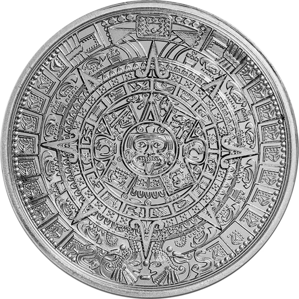 Aztec 1oz Silver Round - Image 2