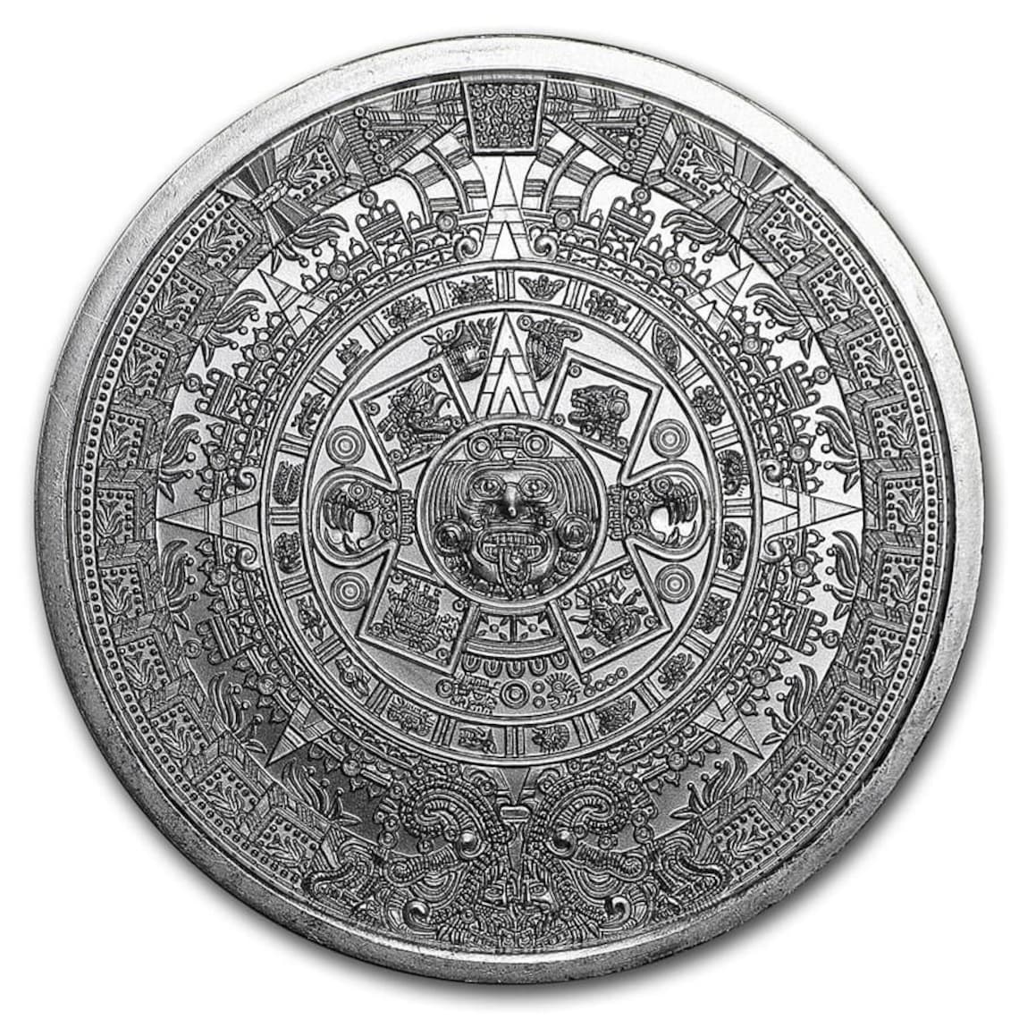 Aztec Calendar 1/10oz Silver Round - Image 2