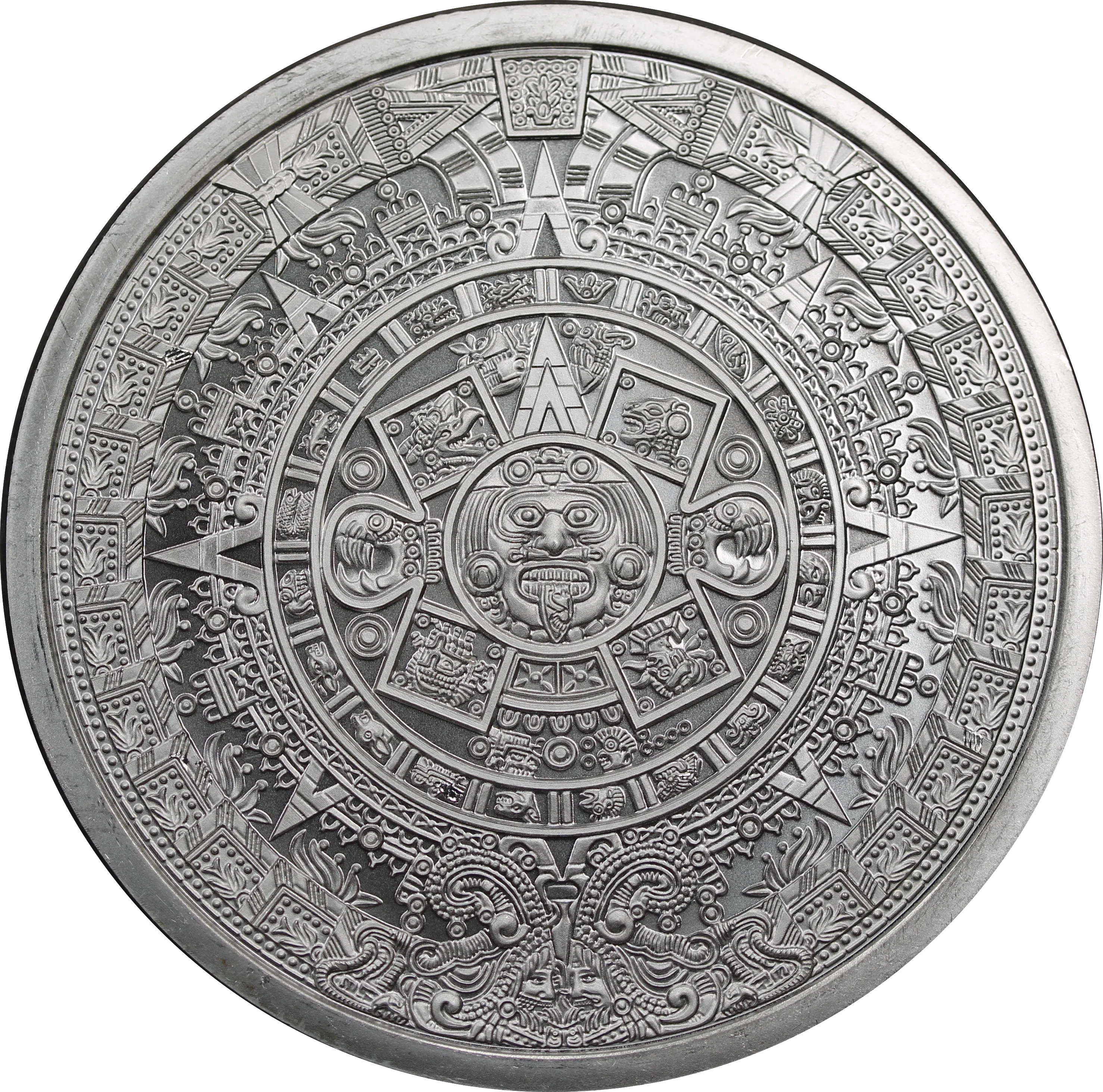 Aztec Calendar BU Silver Round 5 oz in Capsule