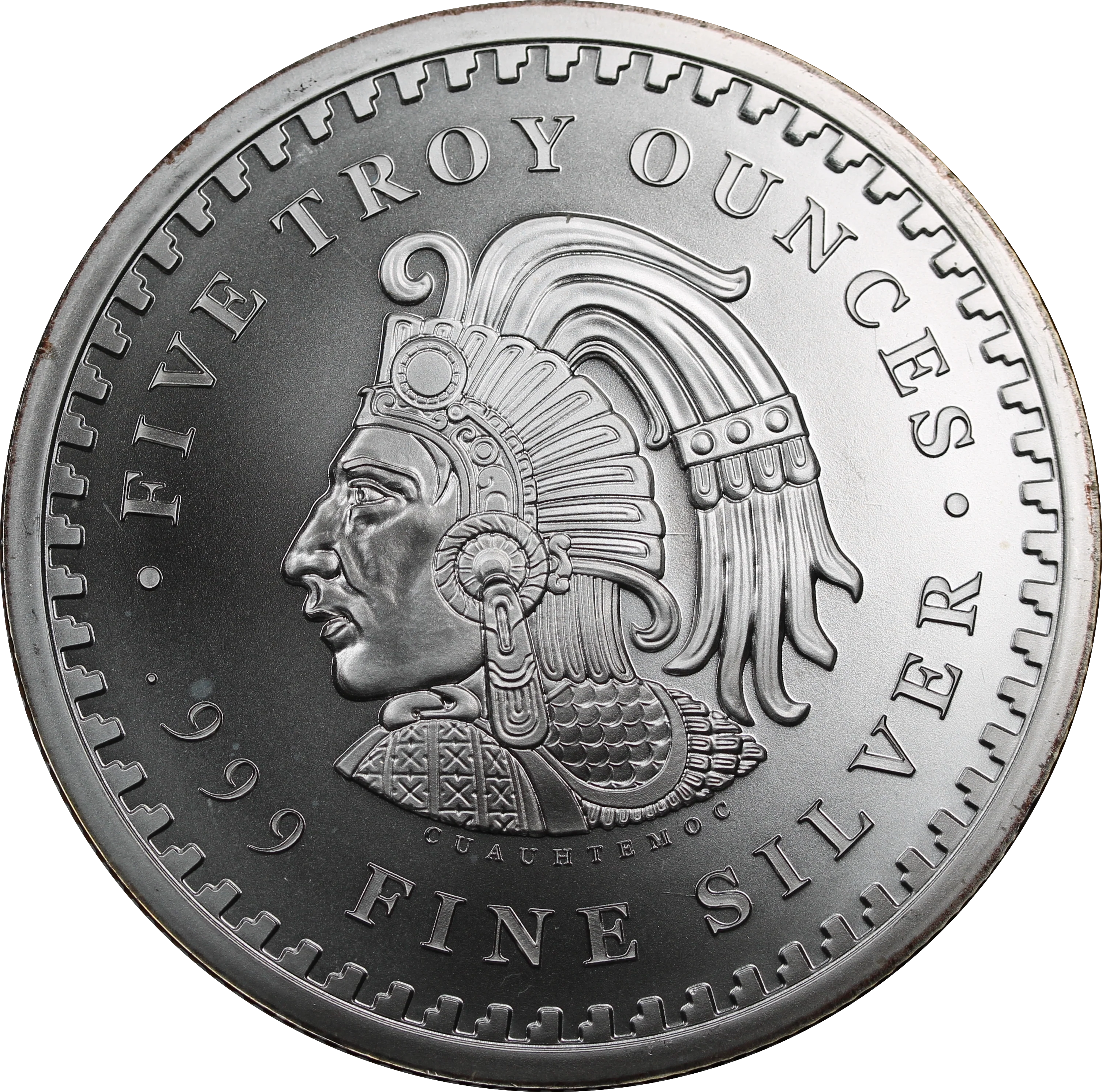 Aztec Calendar BU Silver Round 5 oz in Capsule - Image 2