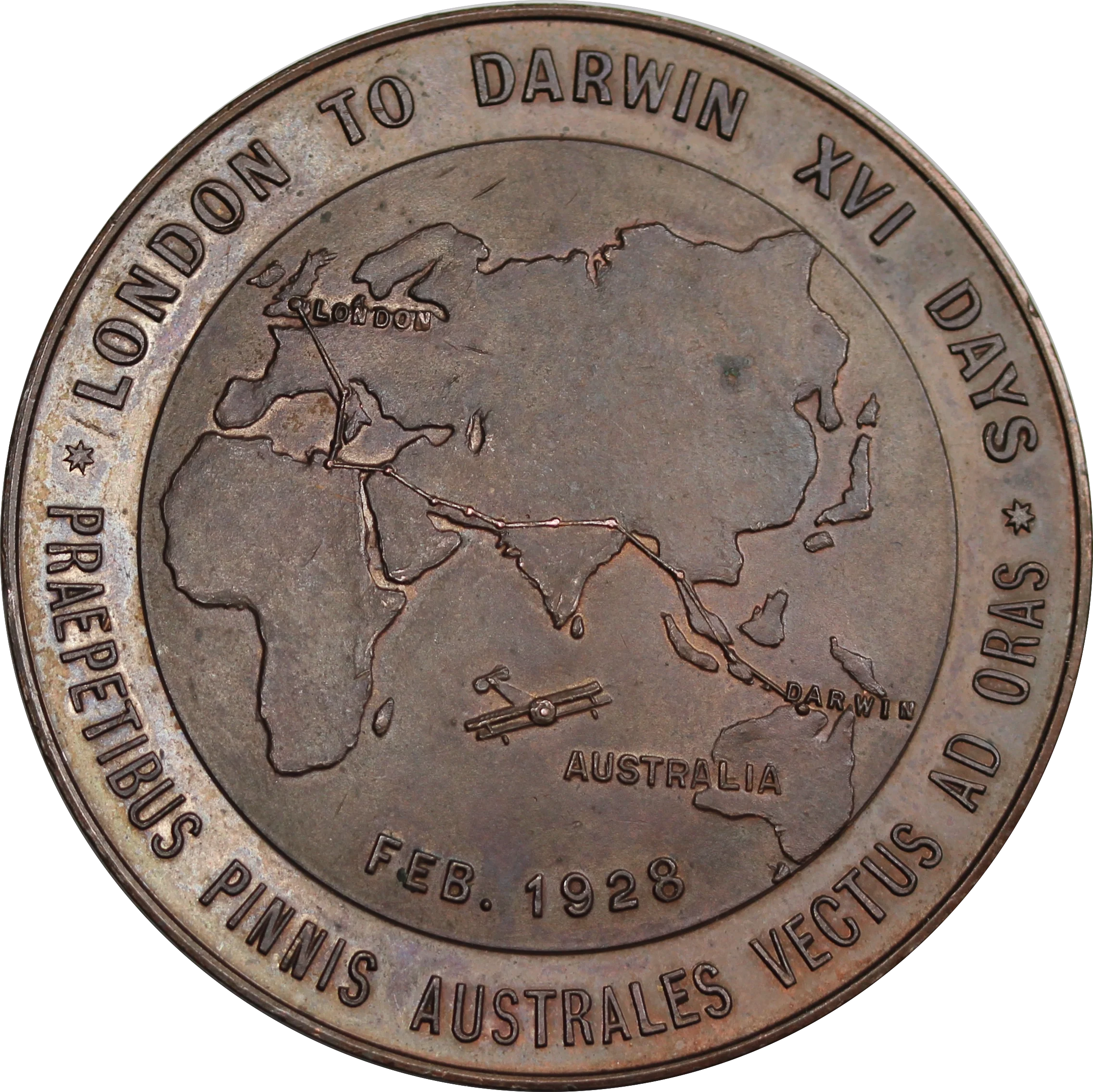 Bert Hinkler 1928 Bronze Commemorates Medal - Image 2
