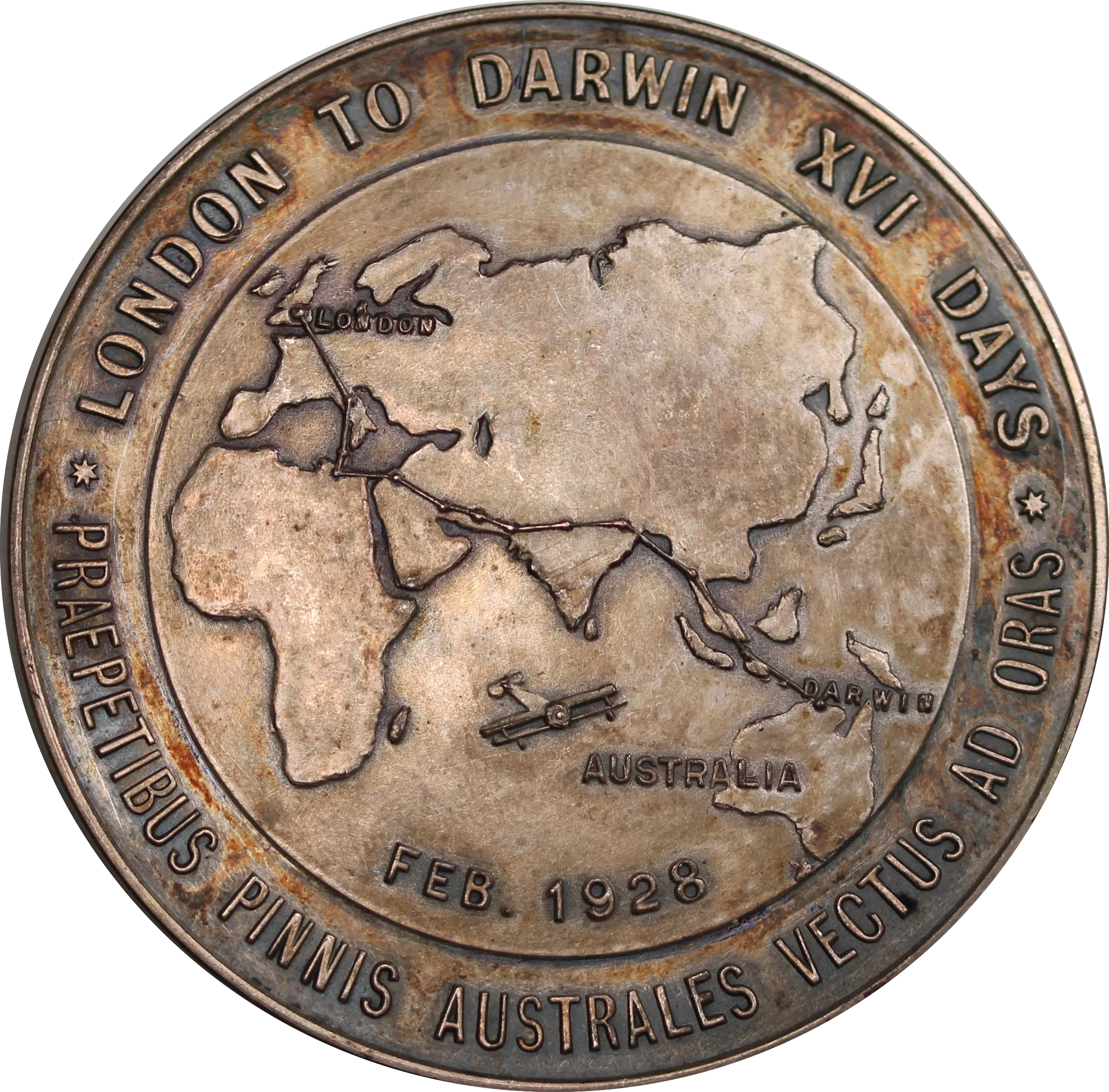 Bert Hinkler 1928 Silver Commemorative Medal - Image 2