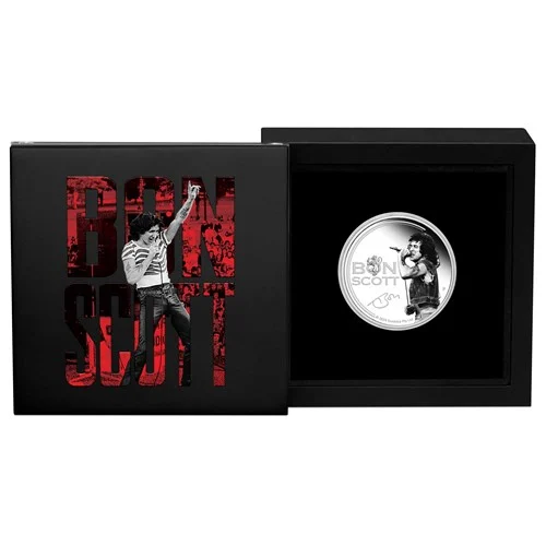 Bon Scott 2024 1oz Silver Proof Coloured Coin - Image 2