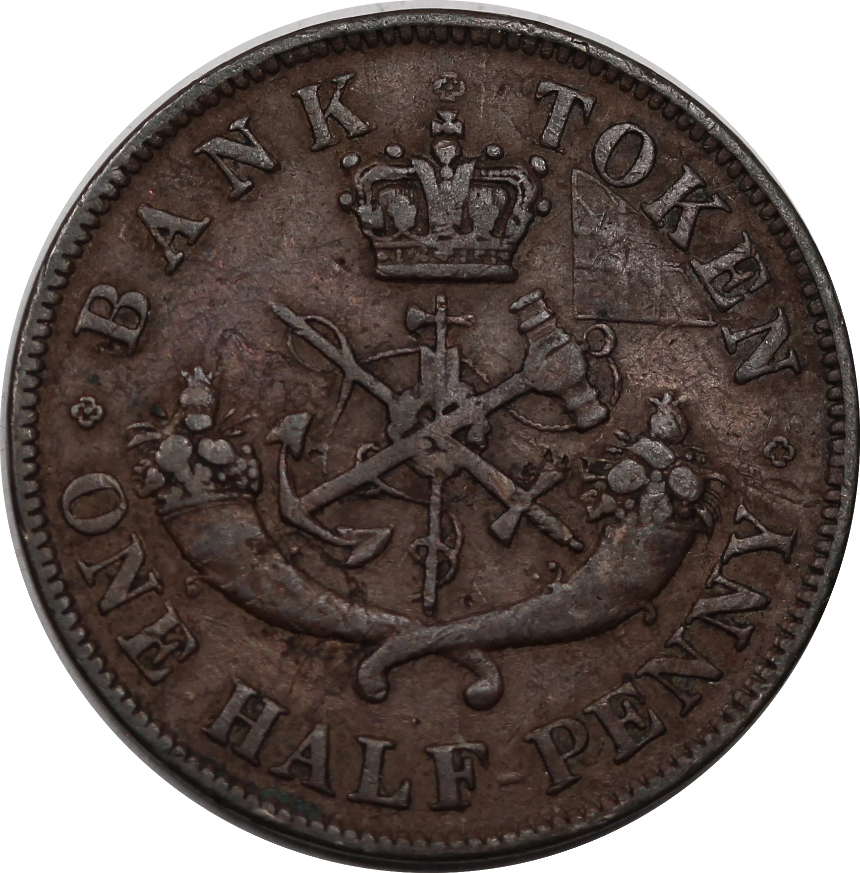 Canada 1850 Half Penny Token Bank of Upper Canada Fine