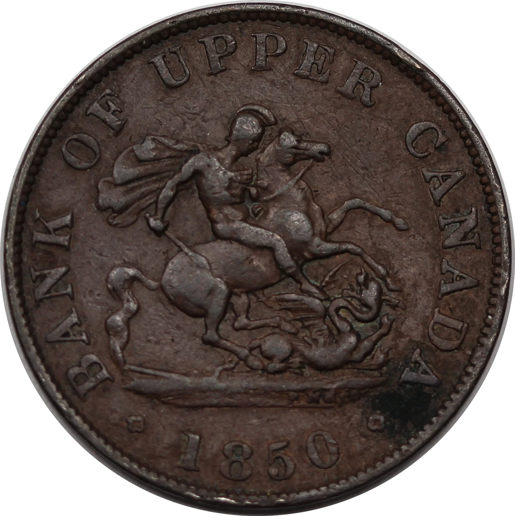 Canada 1850 Half Penny Token Bank of Upper Canada Fine - Image 2
