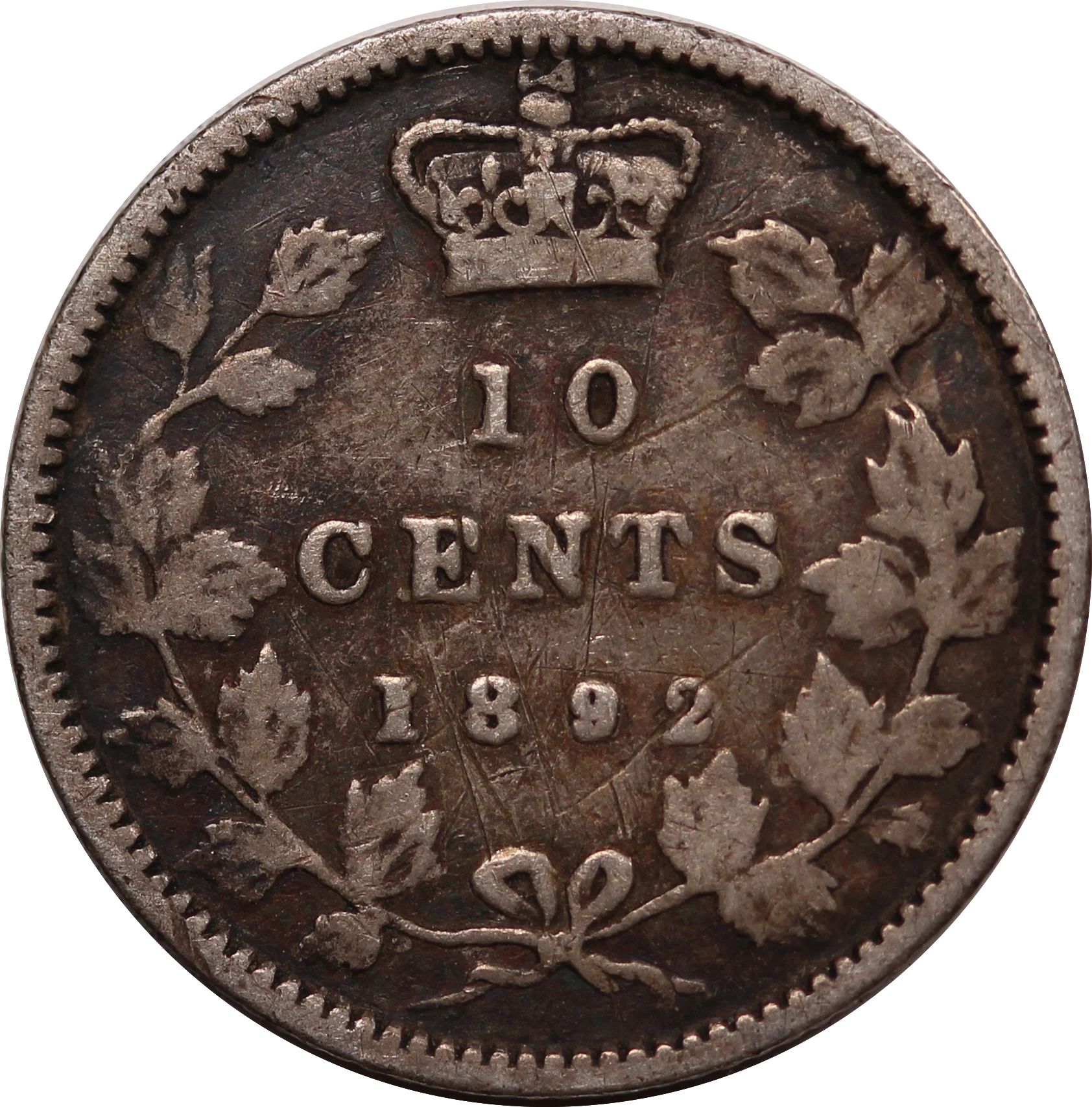 Canada 1892/1 Overdate 10 Cents VG