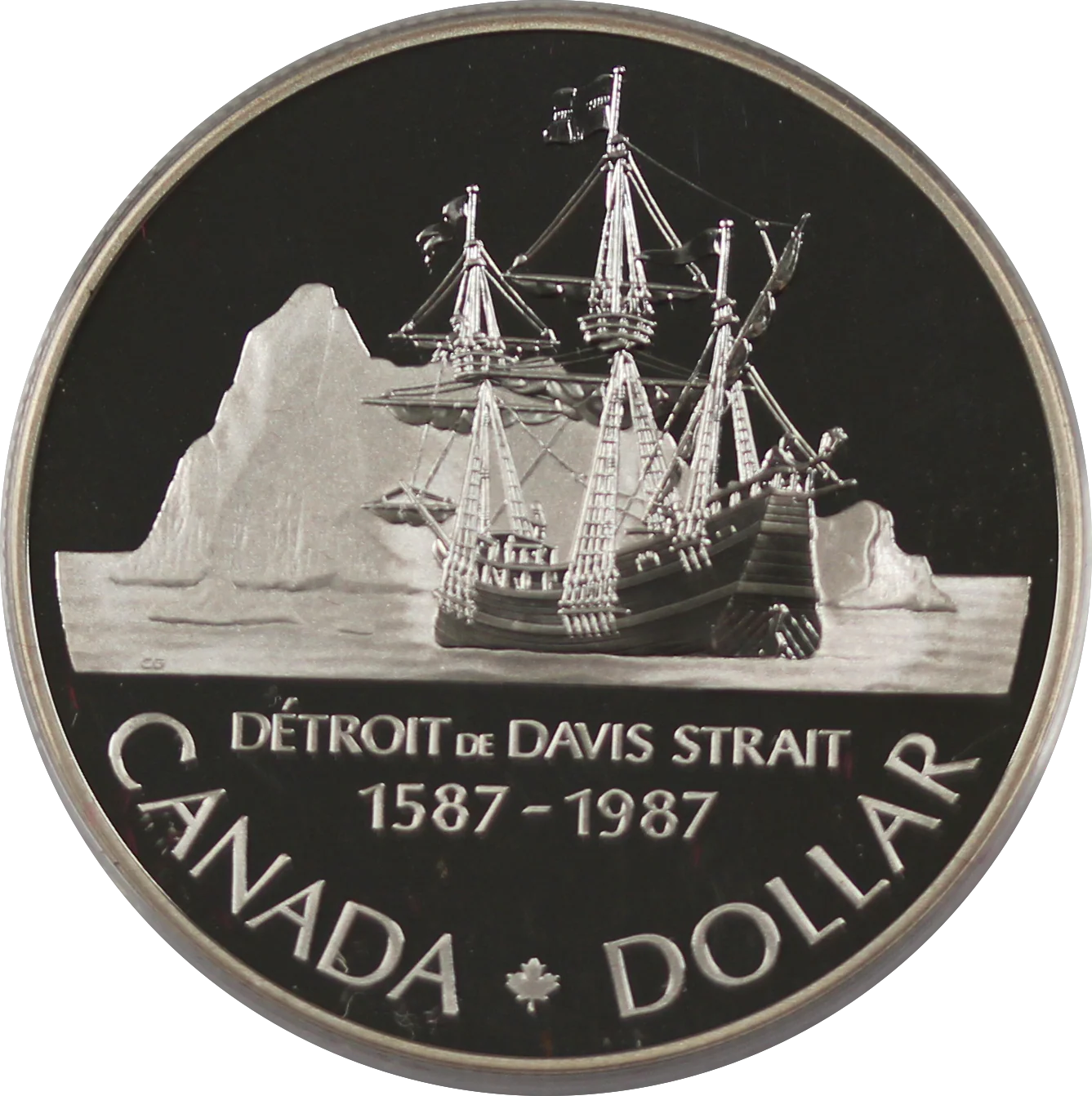 Canada 1987 Detroit de Davis Strait Silver Dollar Coin
