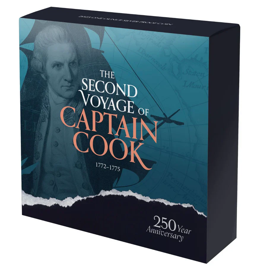 Captain Cook 2025 $1 The Search for Terra Australis 1oz Silver Proof Coin - Image 5