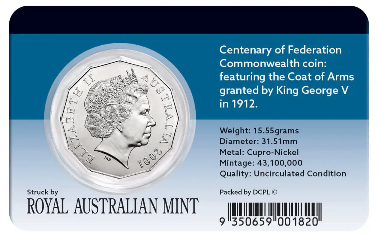 Centenary of Federation 2001 50c Cu-Ni Coin Pack - Image 2