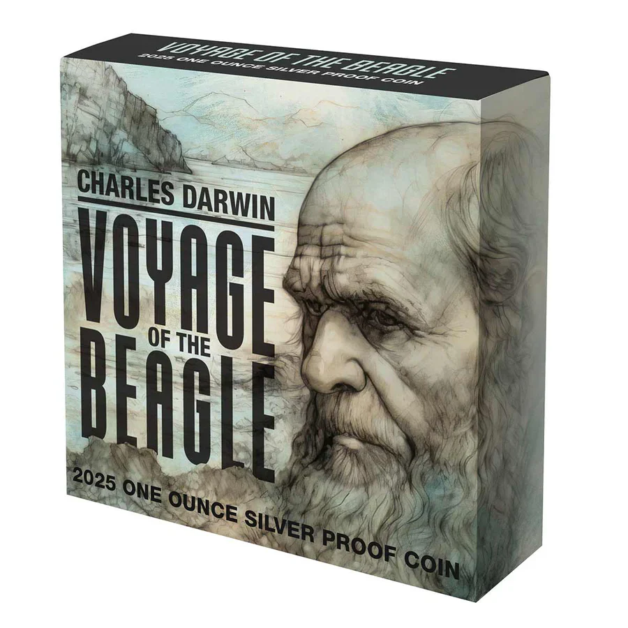Charles Darwin & the Voyage of HMS Beagle 2025 $1 1oz Silver Proof Coin - Image 3