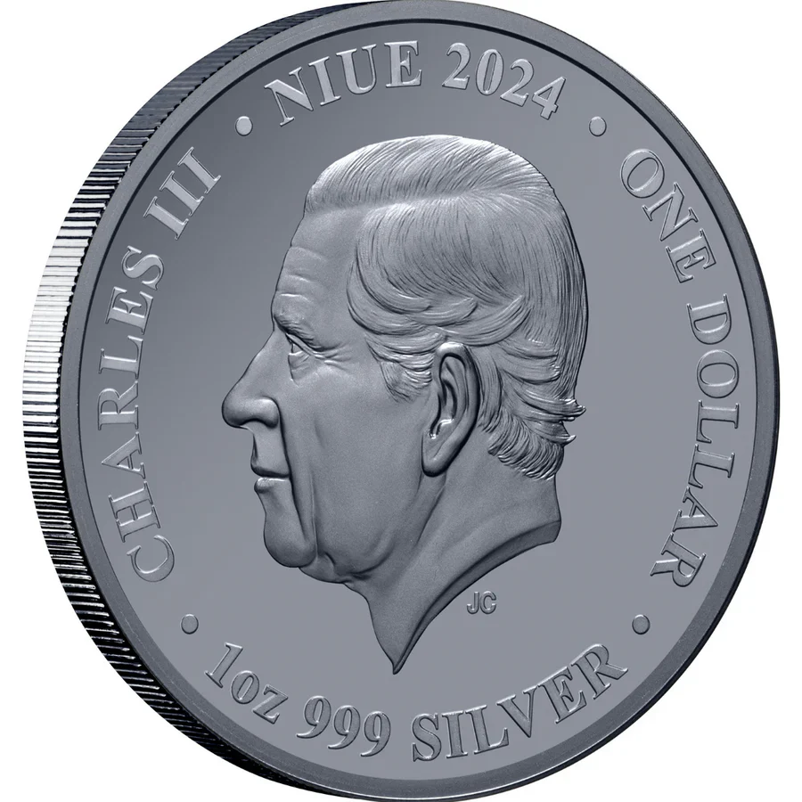 Chess Knight 2024 $1 1oz Silver Black Proof - Image 2