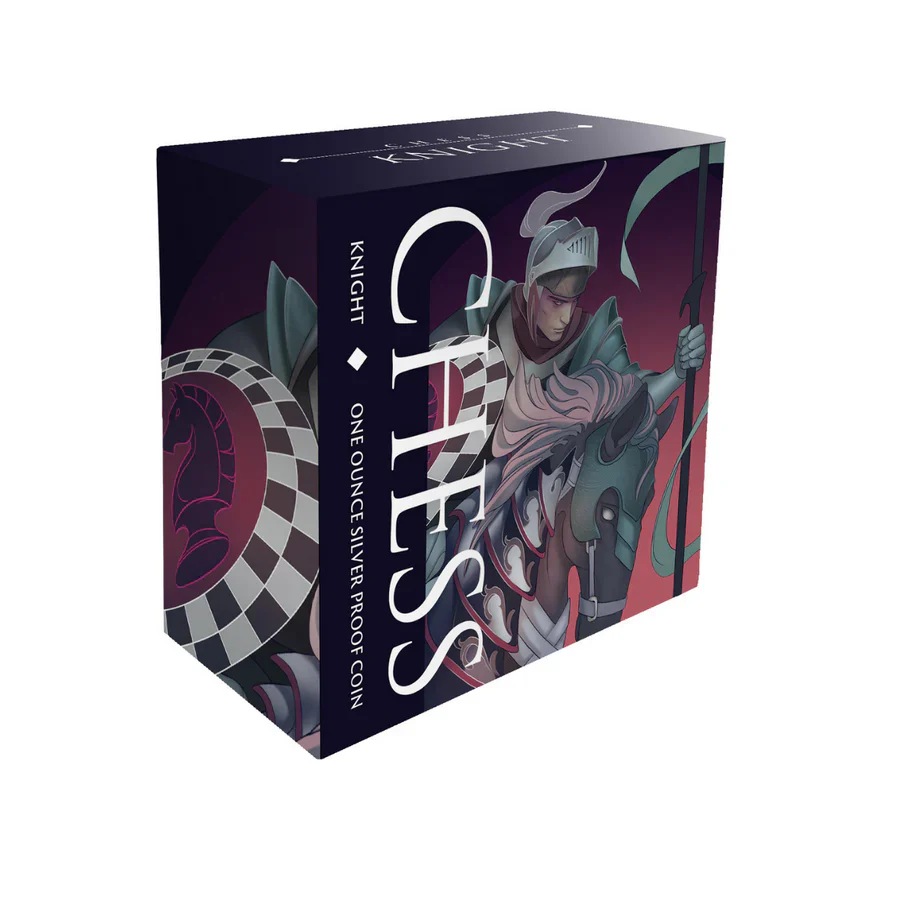 Chess Knight 2024 $1 1oz Silver Black Proof - Image 4