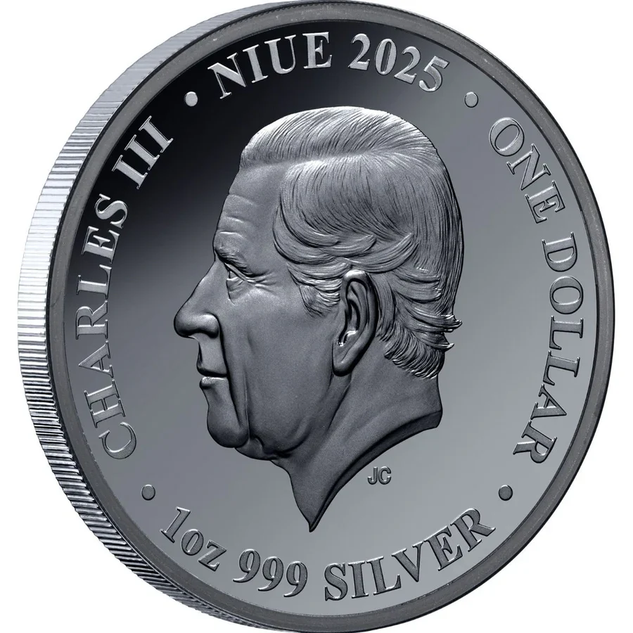 Chess Queen 2025 $1 1oz Silver Black Proof Coin - Image 2