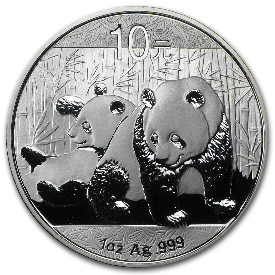 China 2010 Panda 1oz Silver Coin