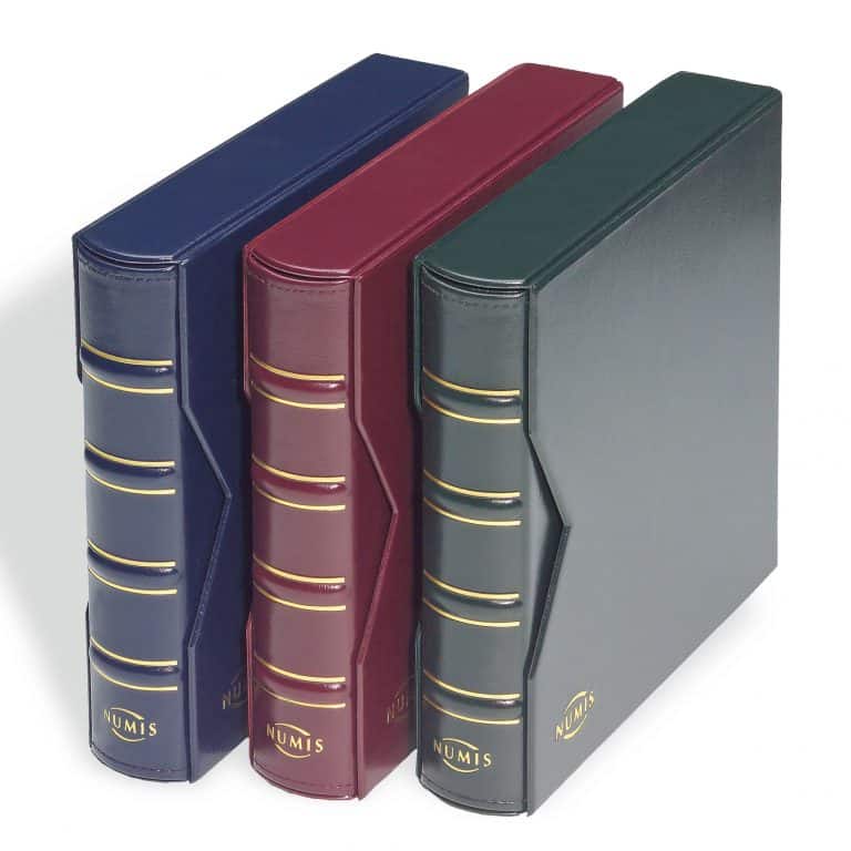 Coin Album NUMIS, Classic Design with slipcase includes 5 Different Pockets, Blue - Image 2