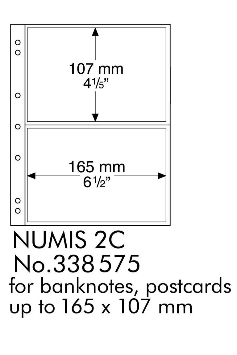 Coin Sheets NUMIS, 2 pockets for banknotes and postcards - Image 2