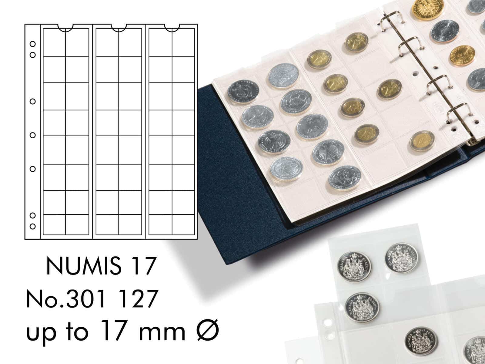 Coin Sheets NUMIS, 48 pockets up to 17mm