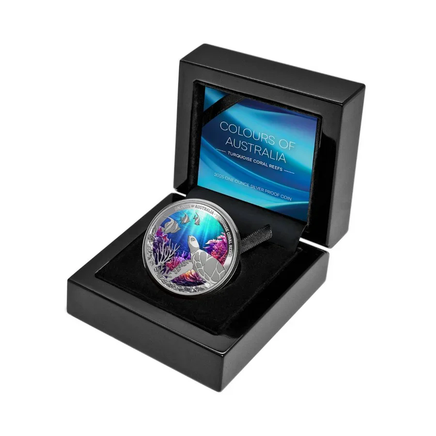 Colours of Australia 2024 $1 Turquoise Coral Reefs 1oz Silver Proof Coin - Image 3