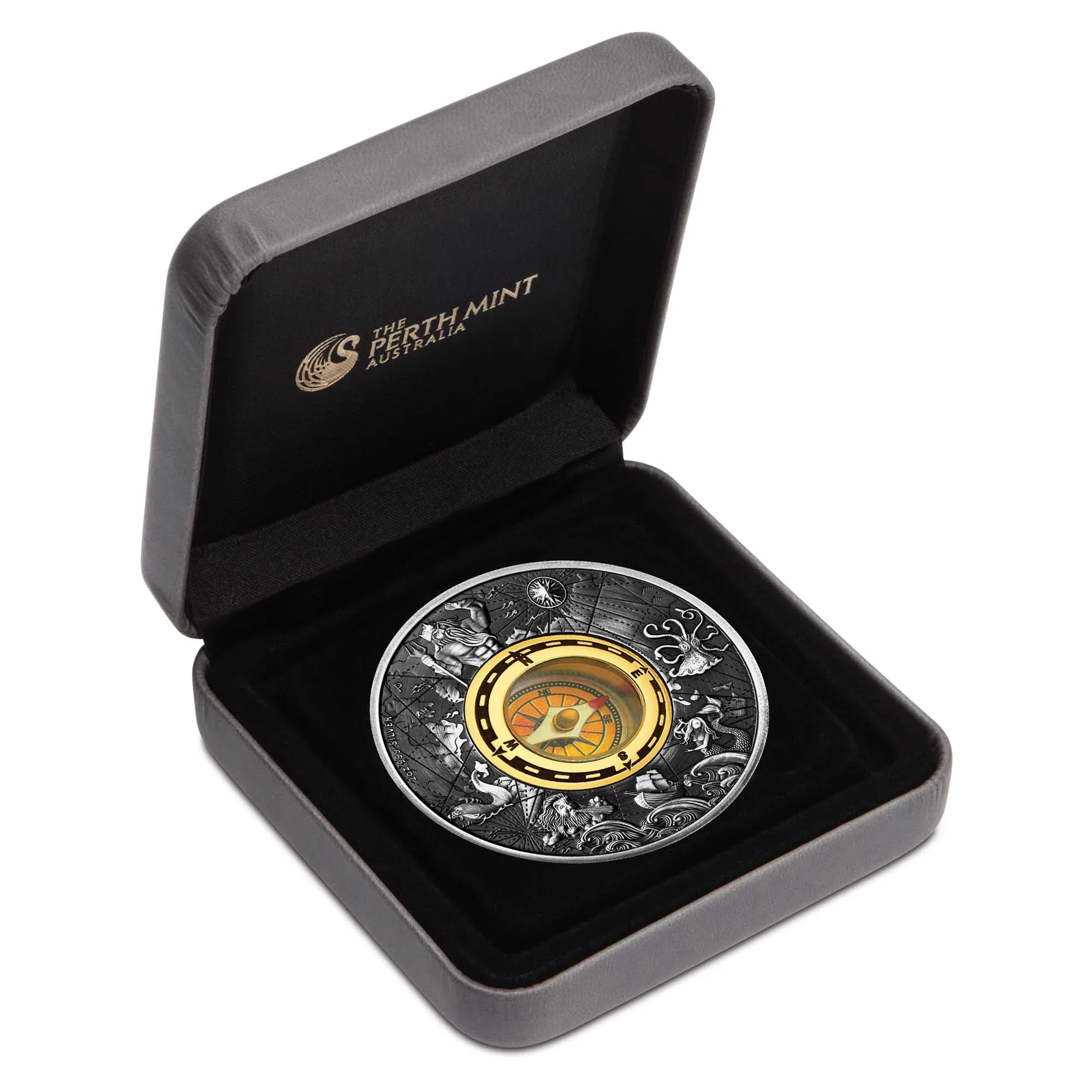 2017 Compass 2oz Silver Antiqued Coin - Image 3