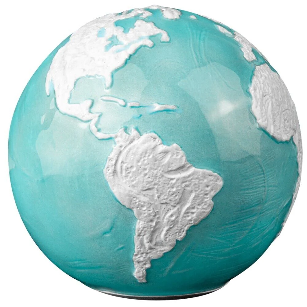 2023 Blue Earth Sphere Marble 'Frozen' 3oz $5 Silver Brilliant Uncirculated Coin - Image 5