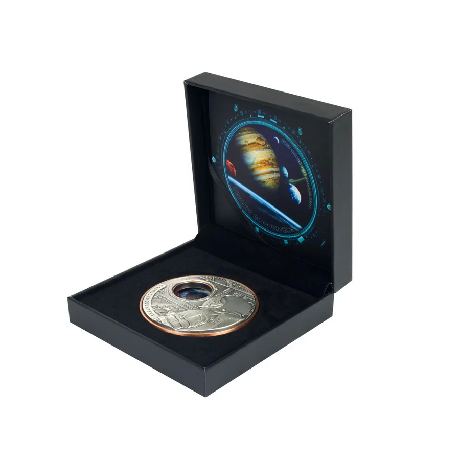 Cosmic Encounters 2025 $1 Rotating Silver & Copper Bimetal Antique Coin - Image 4