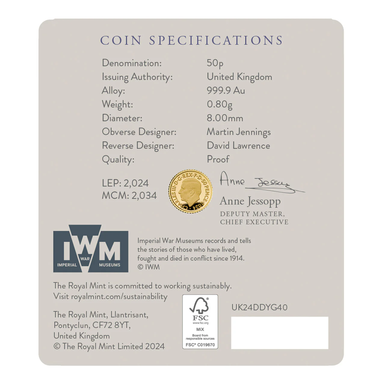 D-Day 2024 UK 1/40oz Gold Proof Coin - Image 4