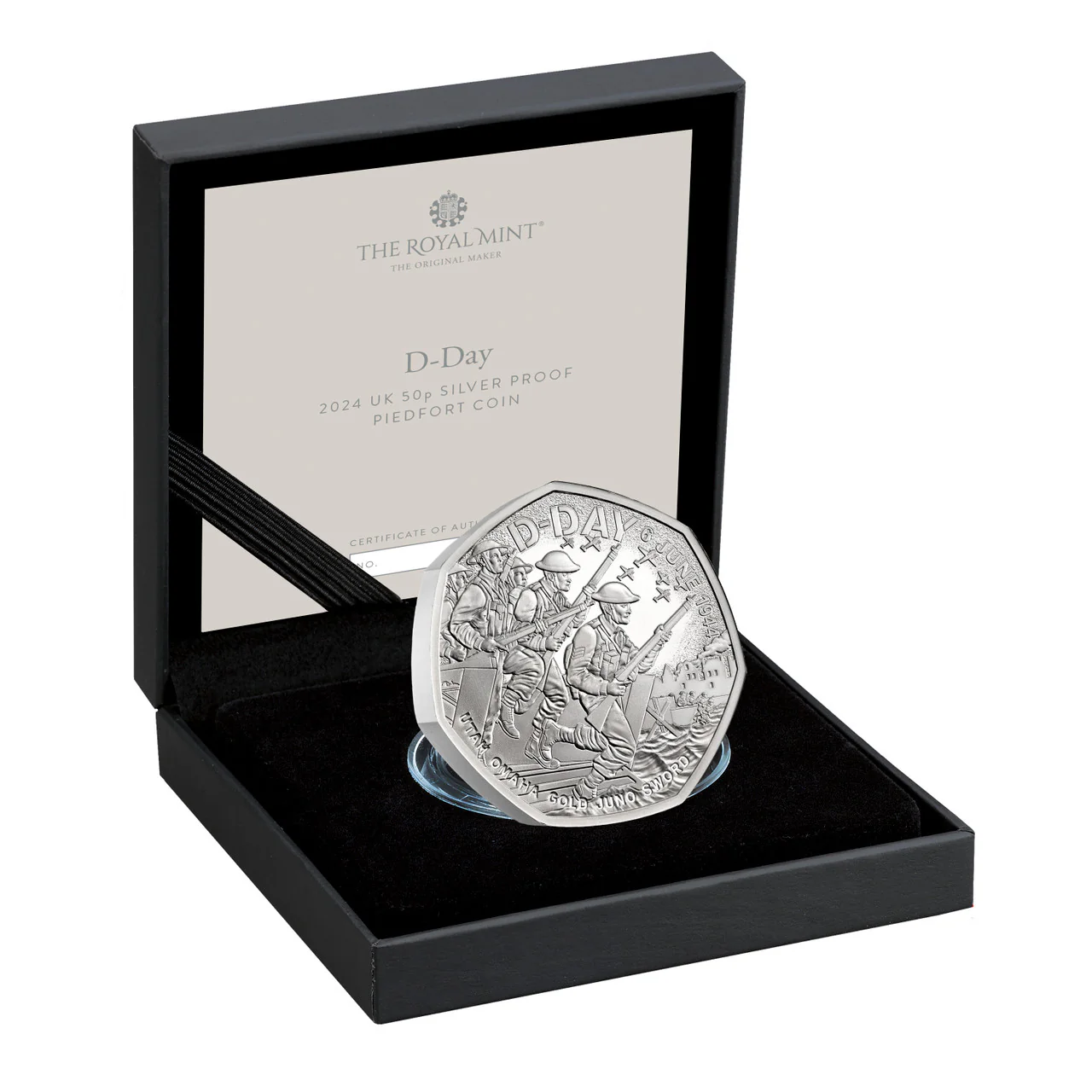 D-Day 2024 UK 50p Silver Piedfort Proof Coin - Image 2