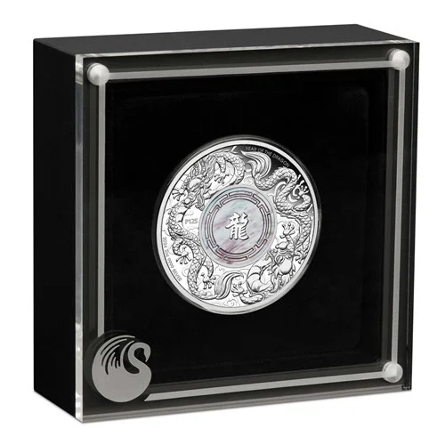 Double Dragon with Mother of Pearl 2024 2oz Silver Proof Coin - Image 3