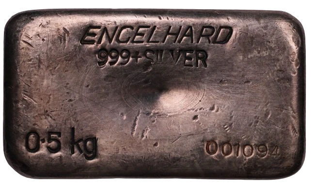 Engelhard Second Series 500g Silver Cast Bar