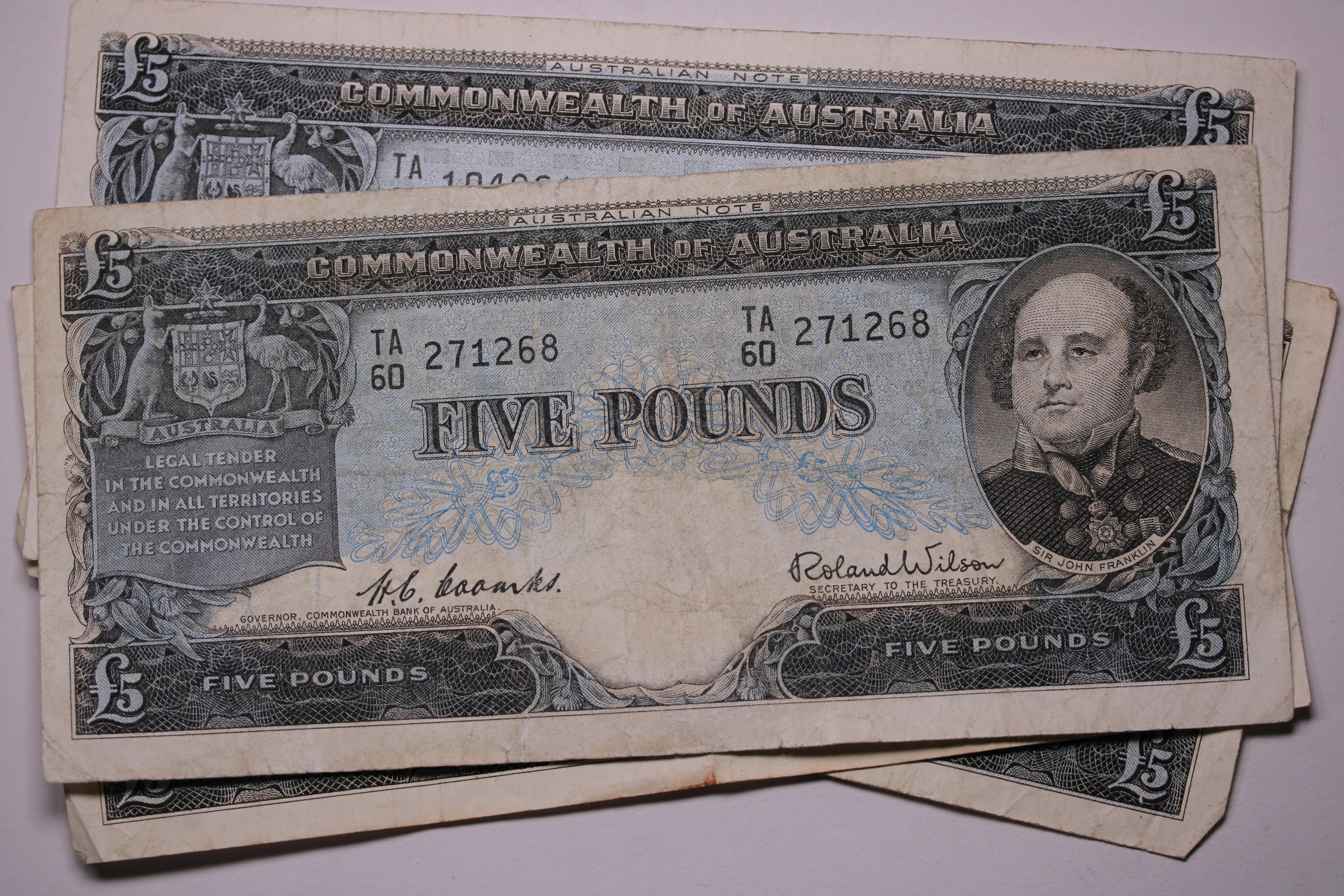 Australian Five Pound Paper Banknote Circulated