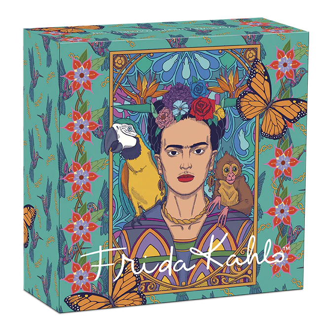 Frida Kahlo 2024 2oz Silver Antiqued Coloured Coin - Image 3