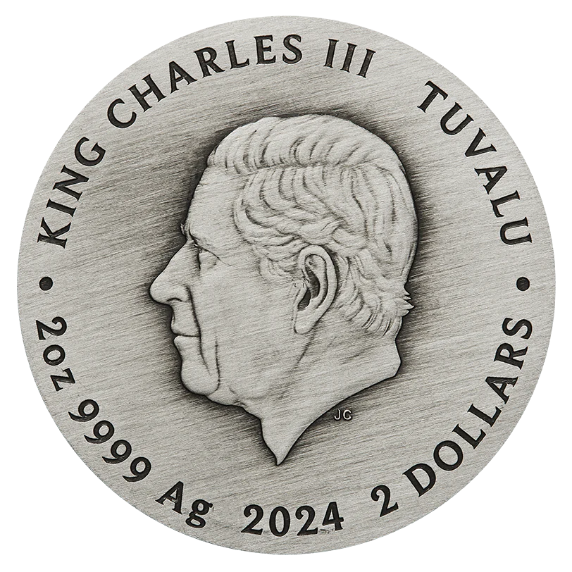 Frida Kahlo 2024 2oz Silver Antiqued Coloured Coin - Image 4
