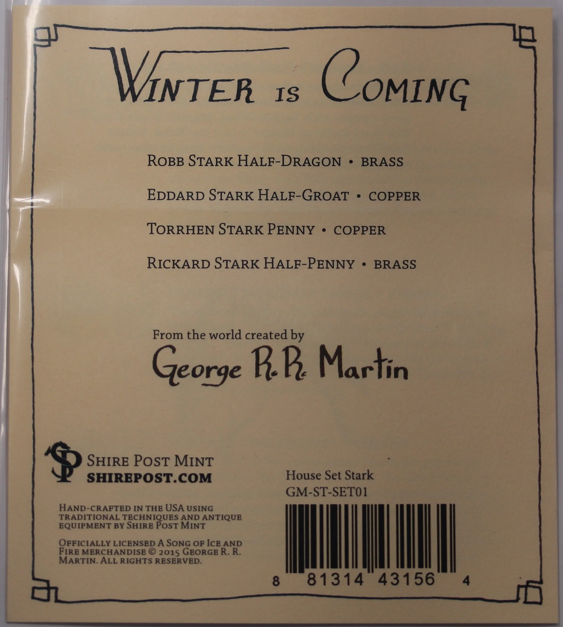 Game of Thrones House Stark 4-coin set - Image 4