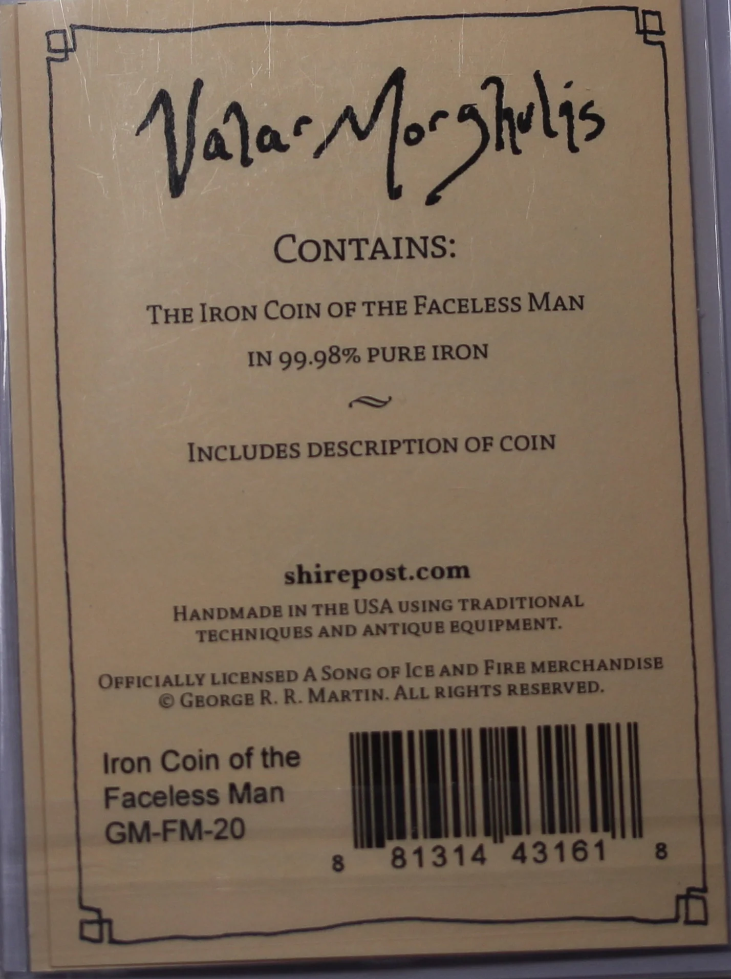 Game of Thrones Iron Coin of the Faceless Man - Image 3