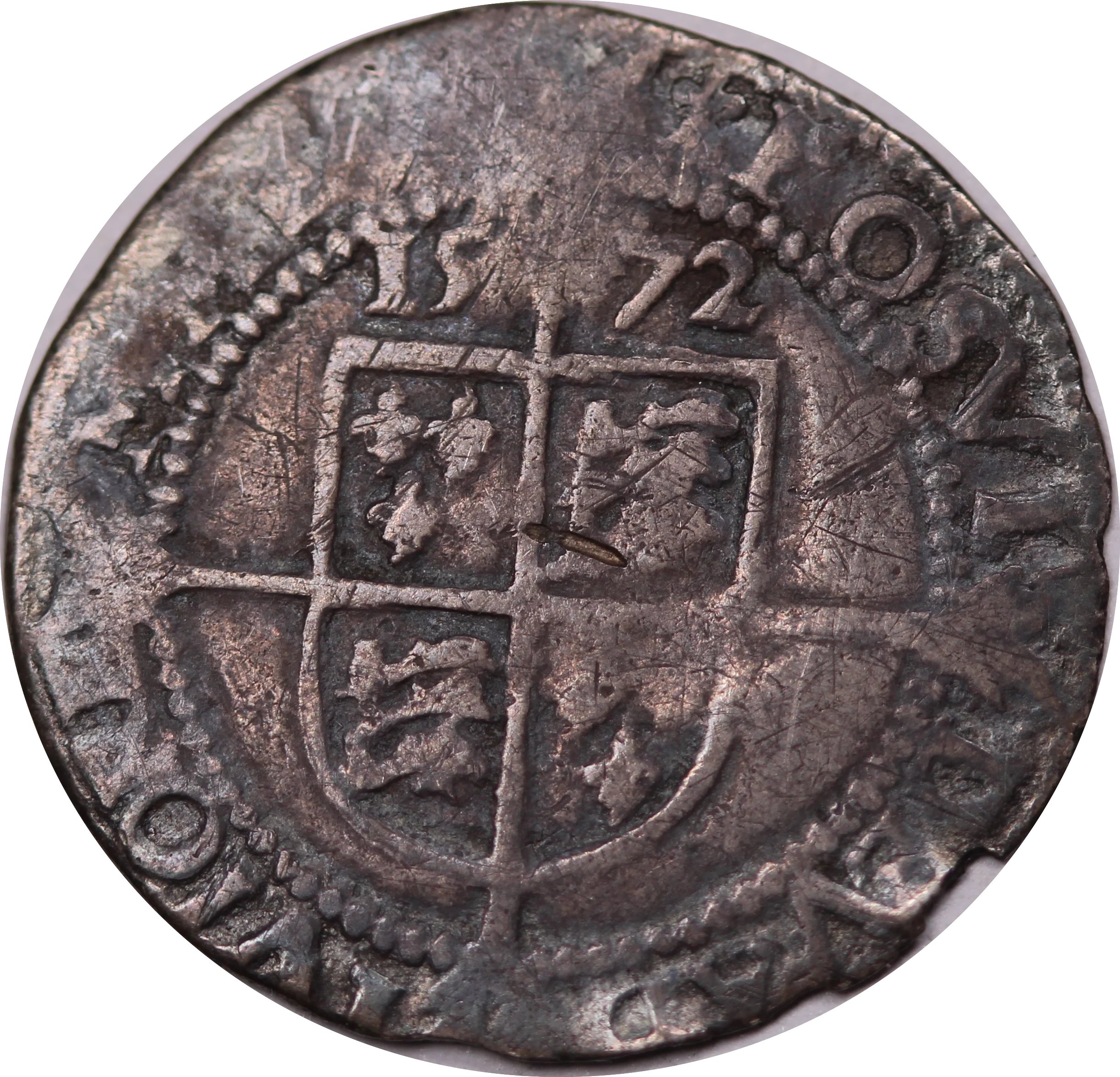 GB 1572 Elizabeth I Silver Threepence aVF - Image 2