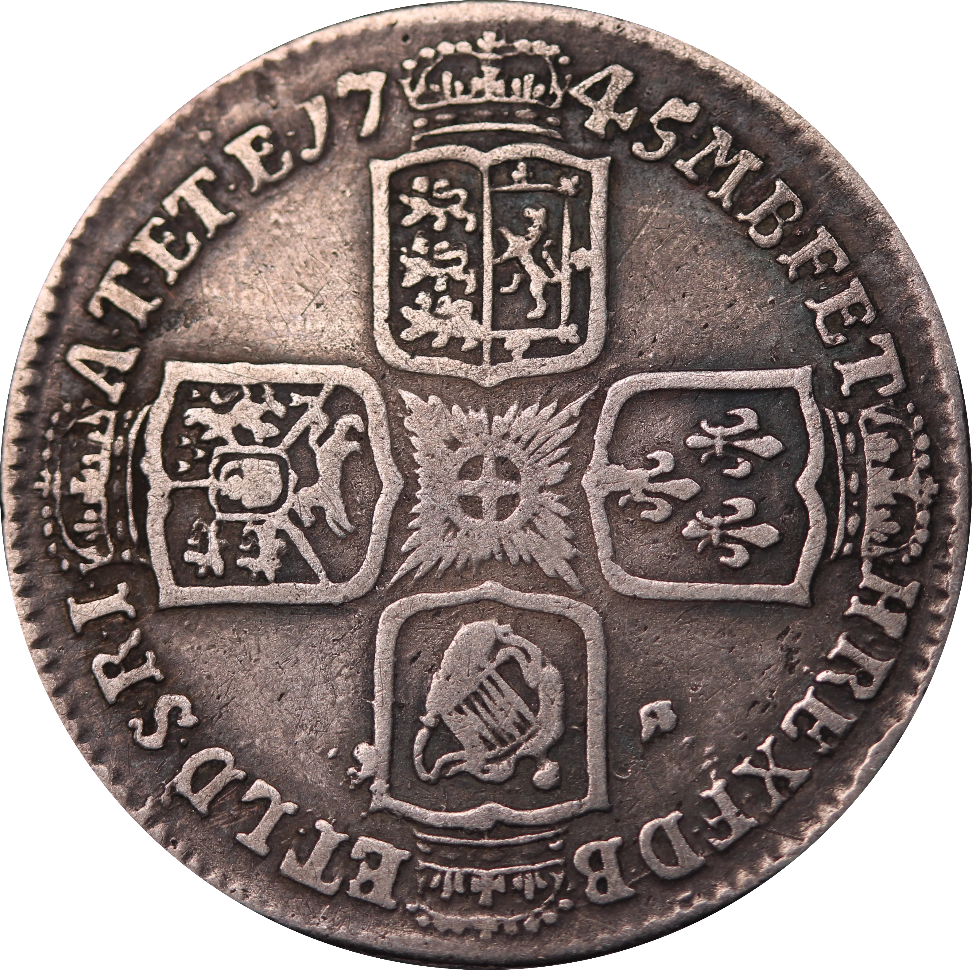 GB 1745 George II Shilling good Fine - Image 2