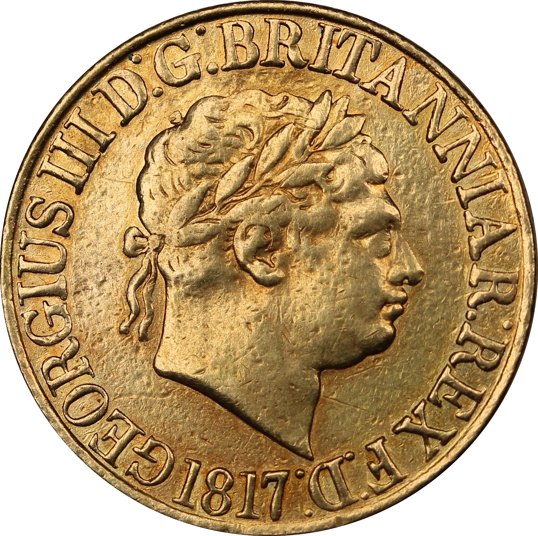 GB 1817 George III Gold Sovereign gFine - Image 2
