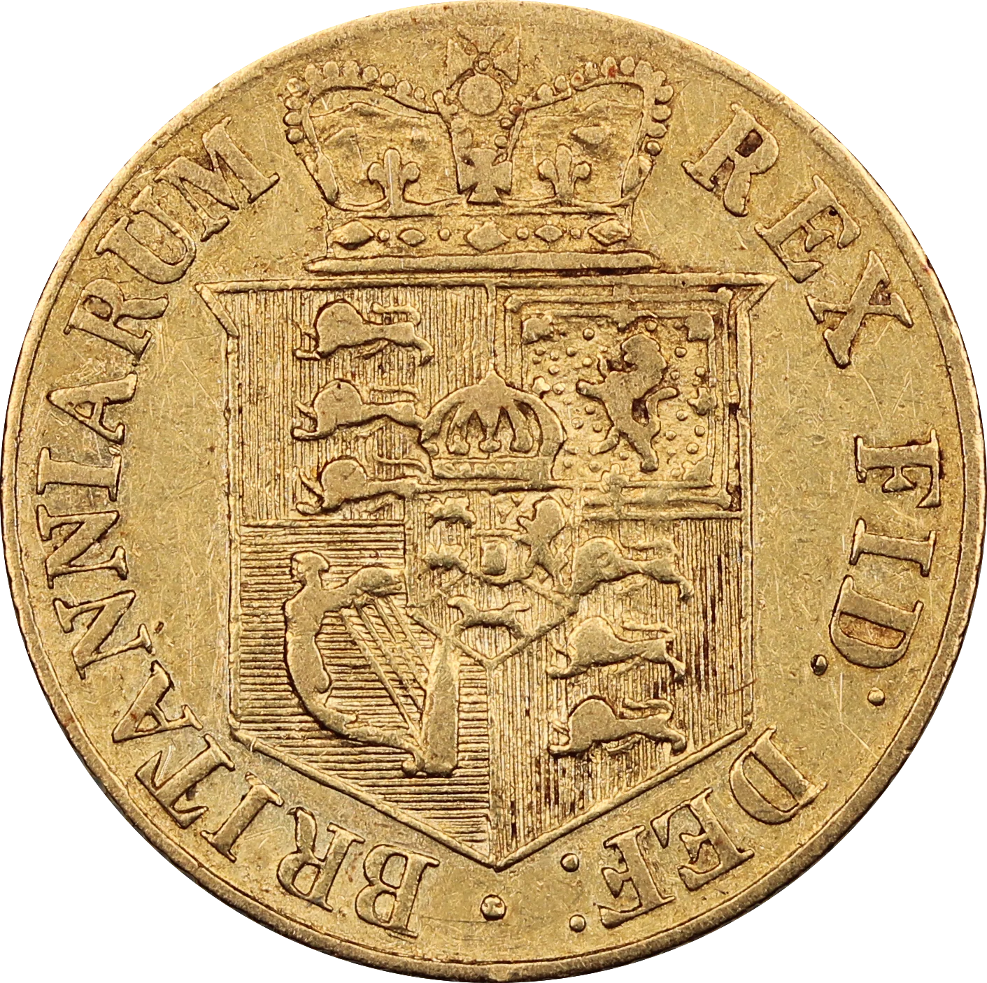 GB 1820 George III Gold Half Sovereign aFine - Image 2