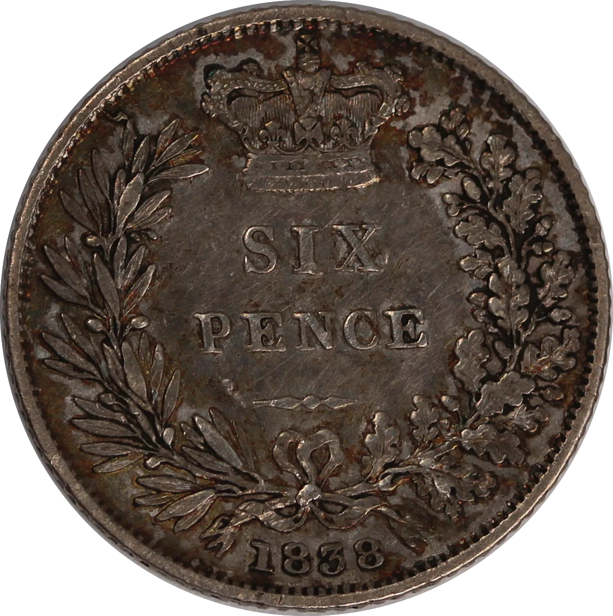 GB 1838 Sixpence VF