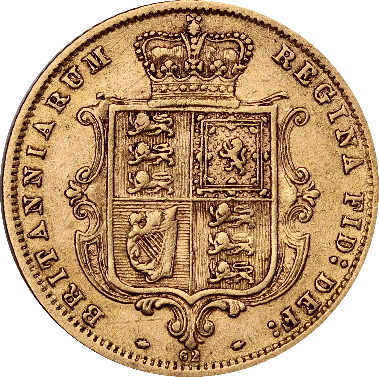 GB 1872 Gold Half Sovereign Fine