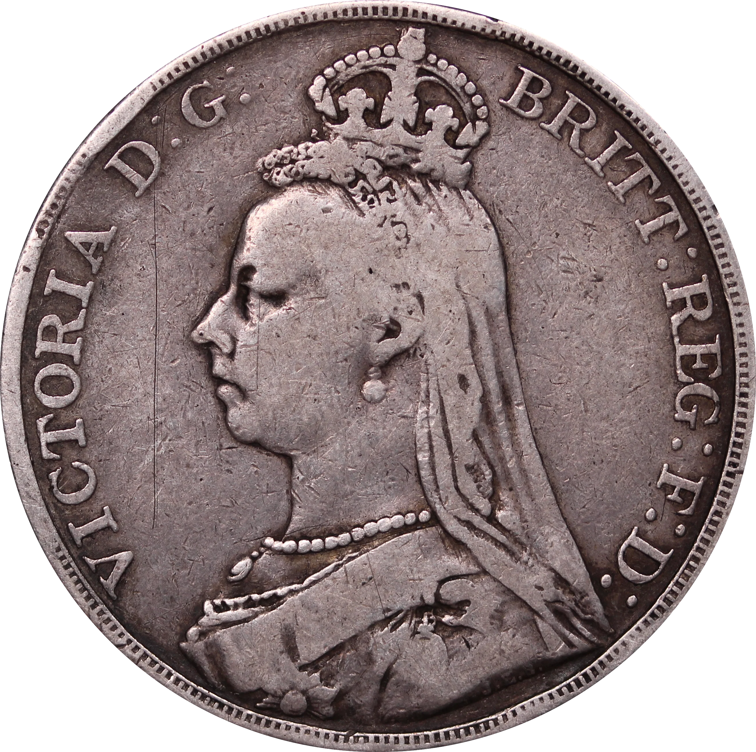 GB 1889 Silver Crown Coin Fine - Image 2