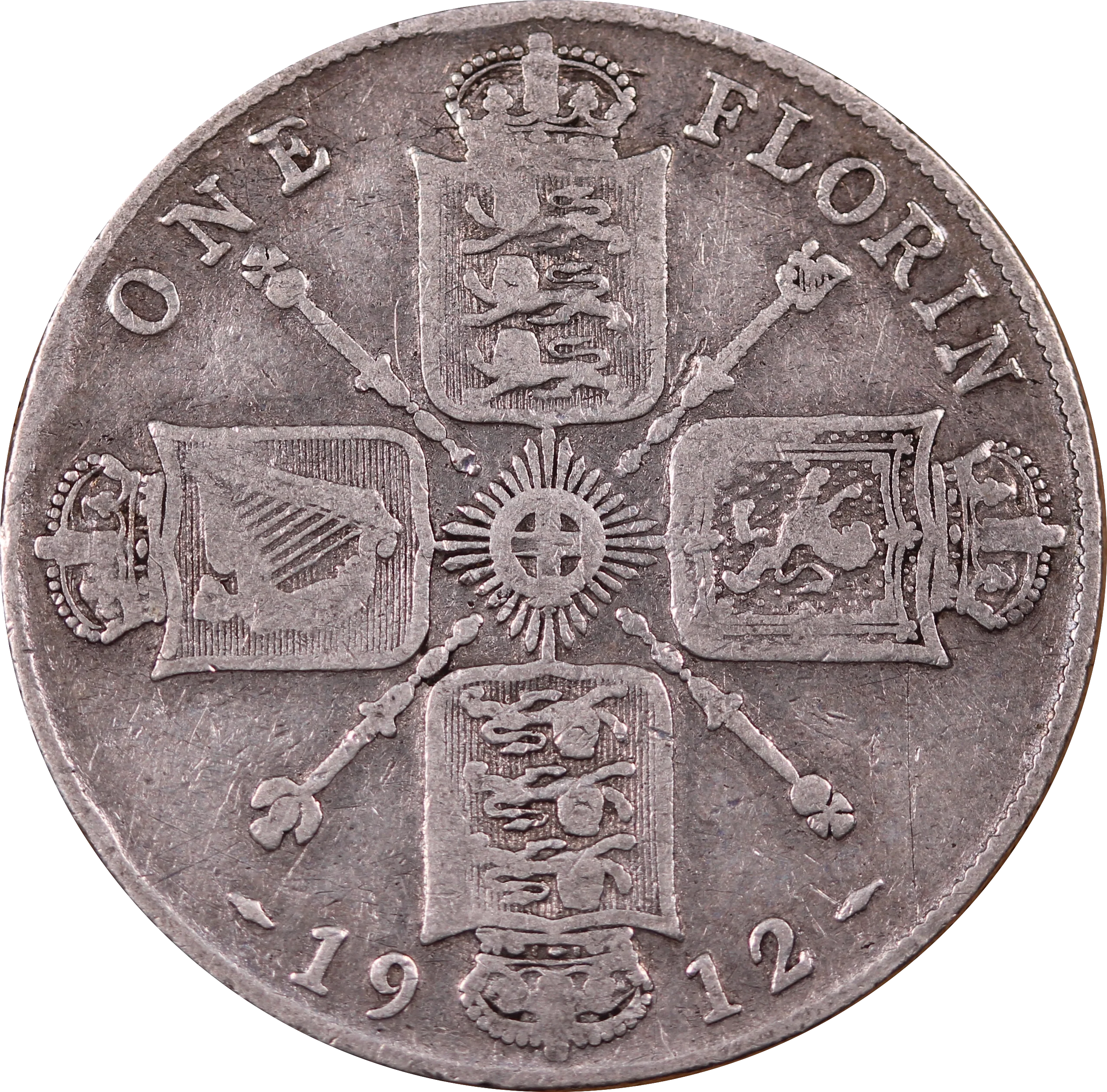 GB 1912 Florin Circulated