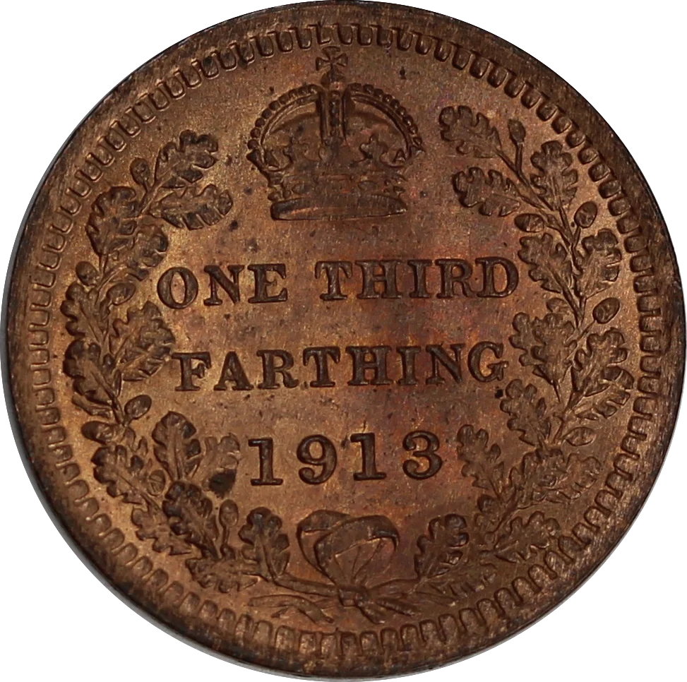 GB 1913 1/3 Farthing UNC